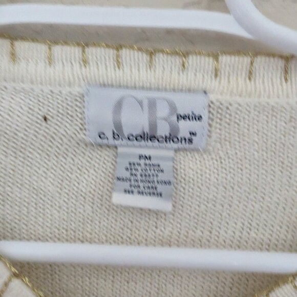 Vintage CB Collections Angel Embroidered Beaded Cardigan Size PM - Picture 6 of 7